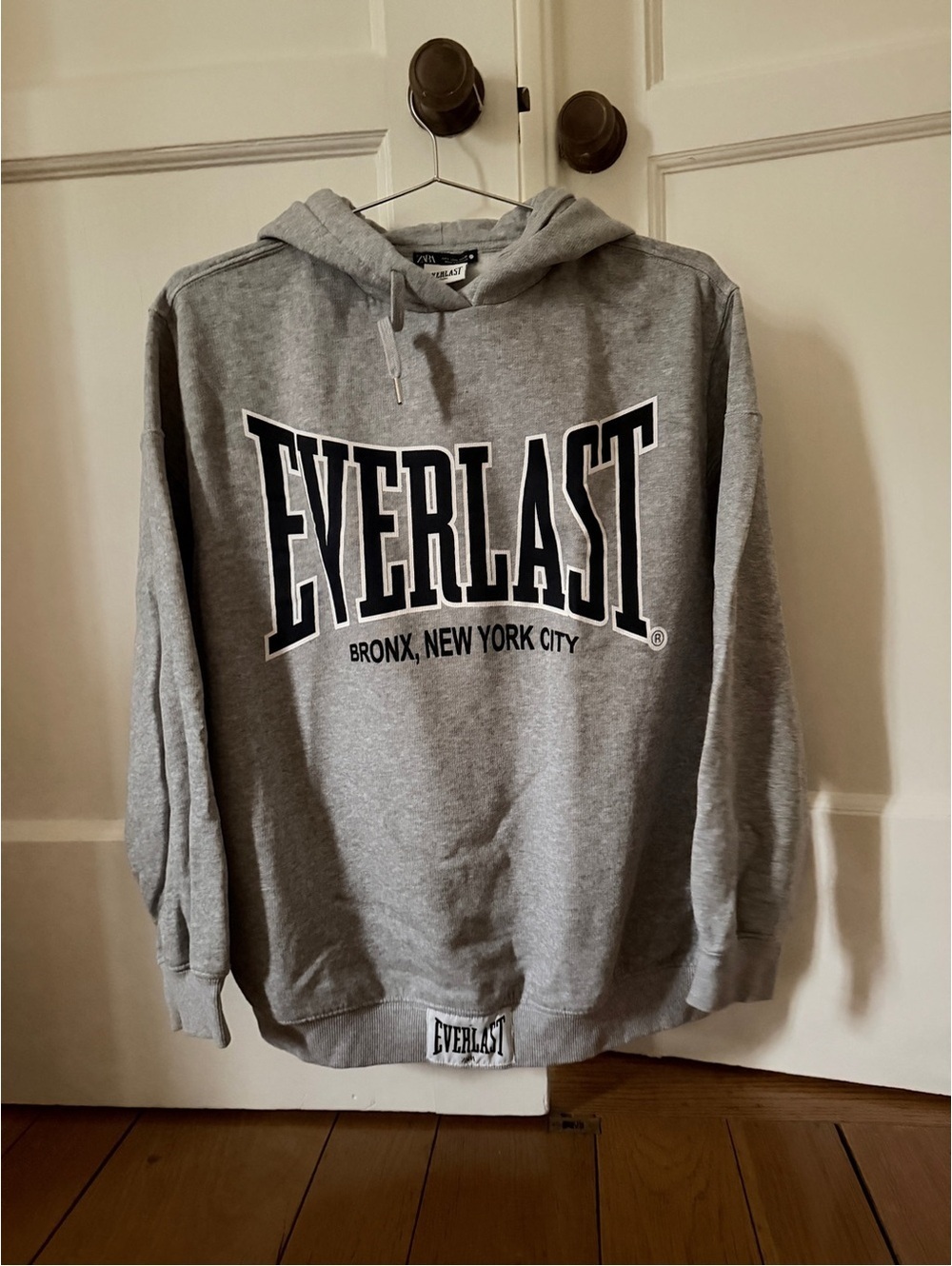 Vintage Y2K Zara x Everlast collaboration gray hoodie L